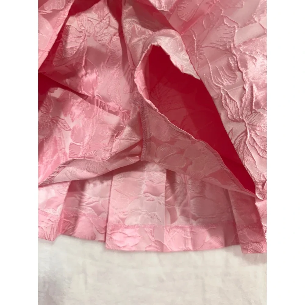 Altar'd State Pleated Floral Jacquard Skort XL Pink Mini Skirt Shorts Women